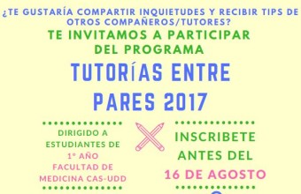 CDE invita a participar en las Tutorías entre Pares 2017
