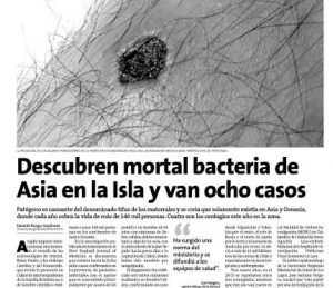 Descubren mortal bacteria de Asia en la Isla y van ocho casos
