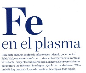 Fe en el plasma - Revista Qué Pasa 27 de febrero 2015