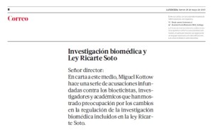 Investigación biomédica y Ley Ricarte Soto