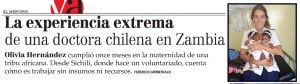 La experiencia extrema de una doctora chilena en Zambia - Vida Actual El Mercurio 17 de enero 2014