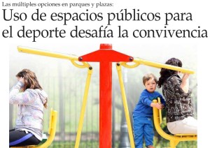 Uso de espacios públicos para el deporte desafía la convivencia - El Mercurio 21 de abril 2014