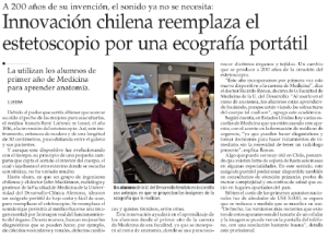Innovación chilena reemplaza el estetoscopio por una ecografía portátil