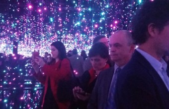 Docentes de las facultades de Medicina y Arquitectura recorren exposición de Yayoi Kusama